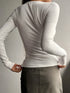 'Elara' Ribbed Half Button Long Sleeve Shirt - Celes Fashion